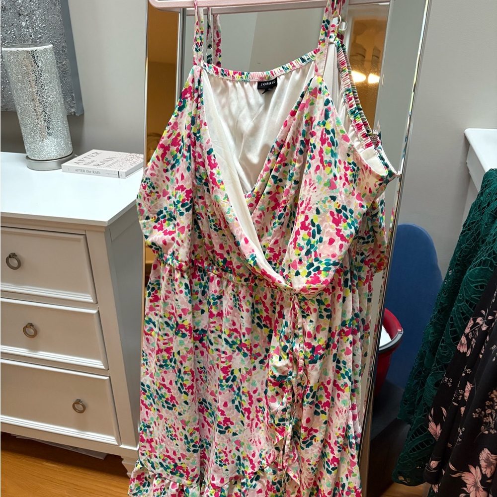 Colorful Floral Wrap Romper